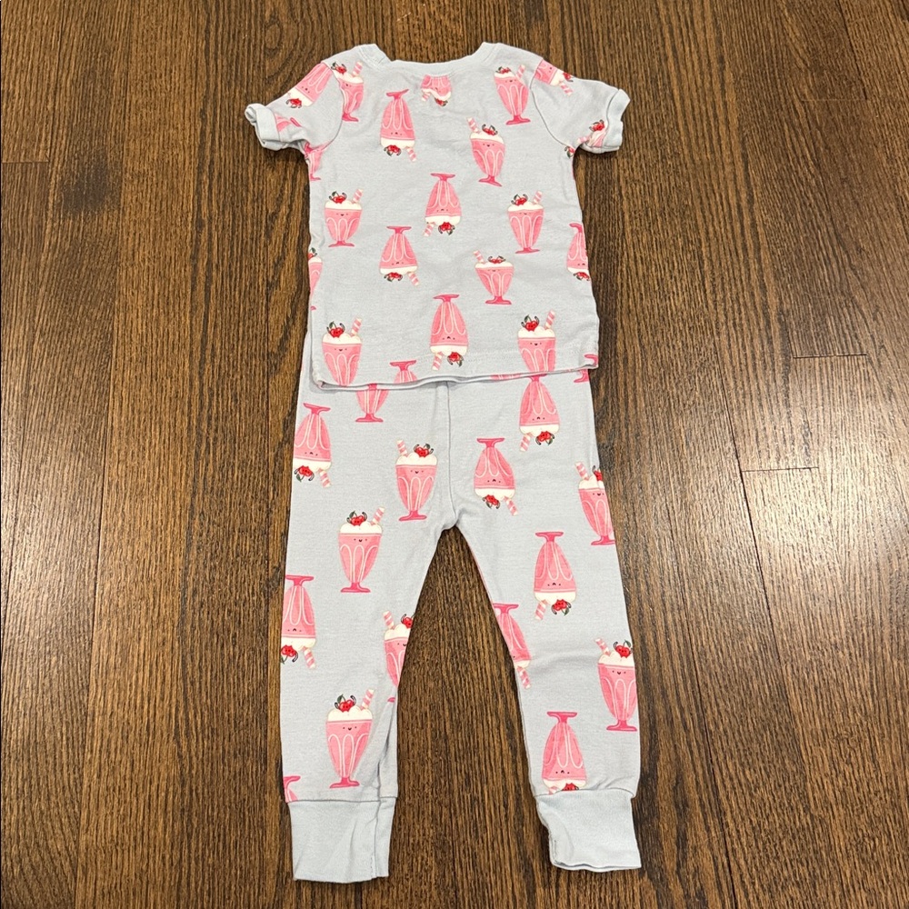 Blue and Pink Milkshake Pajama Set 18-24 Months - Picture 5 of 7